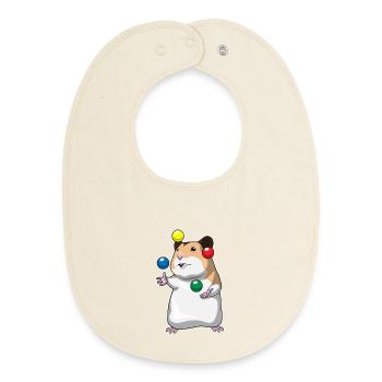 Hamster Jongleur Jonglieren - Baby Organic Lätzchen - Natur - Vorne