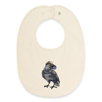 Crow Poker Jetons de Poker - Bavoir bébé bio - écru doux - Devant