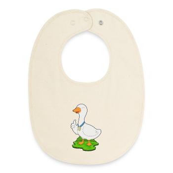 Médaille du canard - Bavoir bébé bio - écru doux - Devant
