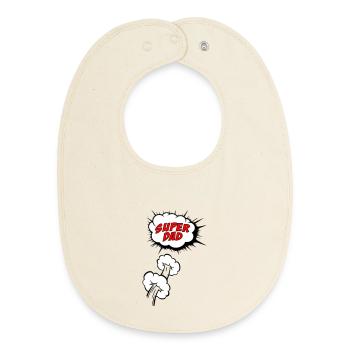 Super dad - Baby Organic Bib - soft Ecru - Front
