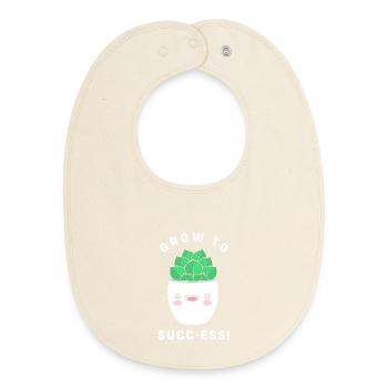 Cacti Plant Cactus - Baby Organic Bib - soft Ecru - Front