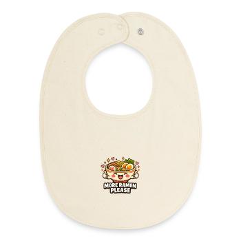 Bol de nouilles ramen mignons - Bavoir bébé bio - écru doux - Devant