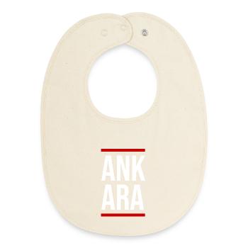 Ankara Bold Block Typography - Baby Organic Bib - soft Ecru - Front