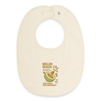 Honey Melon Bees Summer - Baby Organic Bib - soft Ecru - Front