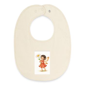 Daisy Fee mit Blume - Baby Organic Lätzchen - Natur - Vorne
