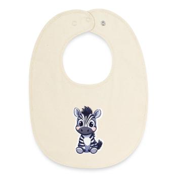 Zebra - Baby Organic Bib - soft Ecru - Front