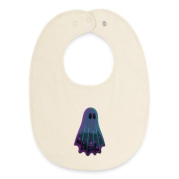 Ghost Neon Mystical Silhouette - Baby Organic Bib - soft Ecru - Front
