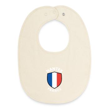 Conception du bouclier de Nantes, France - Bavoir bébé bio - écru doux - Devant