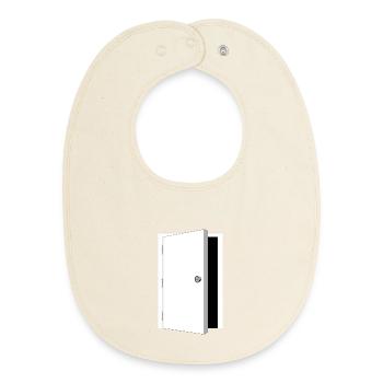 porte - Porte de coffre-fort noir-blanc - Bavoir bébé bio - écru doux - Devant