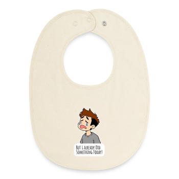 Your child doesn't want to help around the house? - Baby Organic Bib - soft Ecru - Front