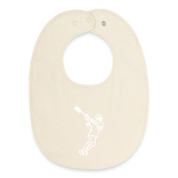 Lacrosse Professional Drawing - Baby Organic Bib - soft Ecru - Front