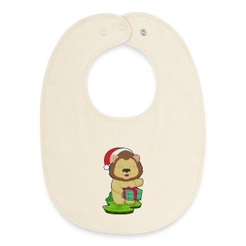 Forfait Noël Lion - Bavoir bébé bio - écru doux - Devant