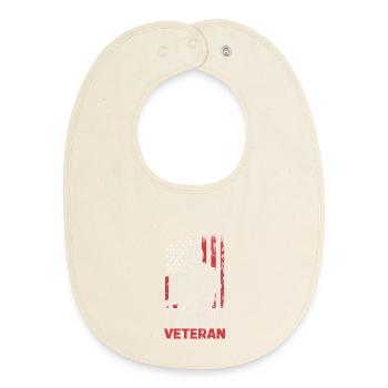 Stolzer Veteran mit US-Flagge - Baby Organic Lätzchen - Natur - Vorne