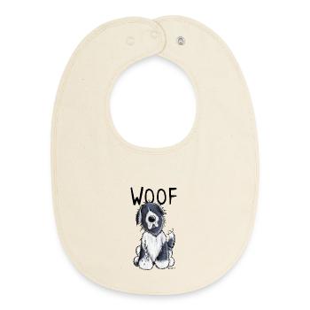 Woof Neufundländer - Neufi - Neufis - Geschenk - Baby Organic Lätzchen - Natur - Vorne