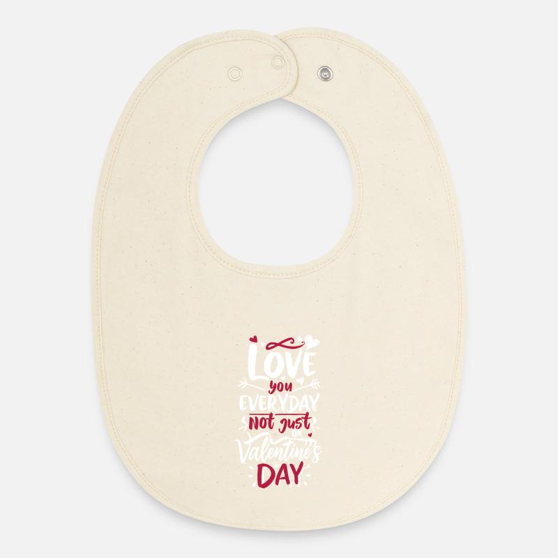 Amour au quotidien pas juste Saint-Valentin - Bavoir bébé bio - écru doux