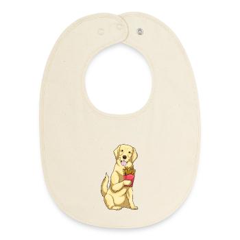 Frites du Labrador - Bavoir bébé bio - écru doux - Devant