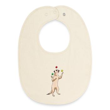 Erdmännchen Jongleur Jonglieren - Baby Organic Lätzchen - Natur - Vorne