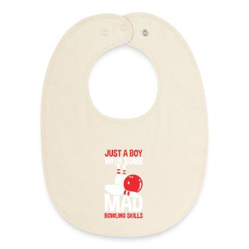 Bowler Boy - Baby Organic Bib - soft Ecru - Front