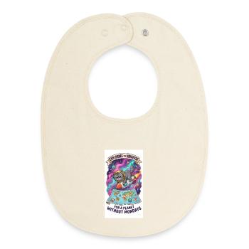 A stone's throw through the universe - Baby Organic Bib - soft Ecru - Front