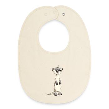 Lustiges Nerdmännchen Erdmännchen I Nerd - Baby Organic Lätzchen - Natur - Vorne