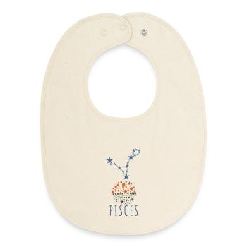 The constellation of Pisces - Baby Organic Bib - soft Ecru - Front