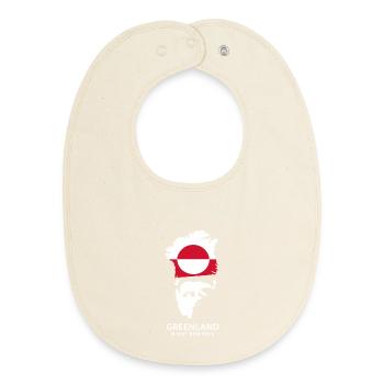 Greenland Polar Bear Flag Arctic Nature Gift - Baby Organic Bib - soft Ecru - Front