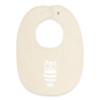 The White Owl - Baby Organic Bib - soft Ecru - Front