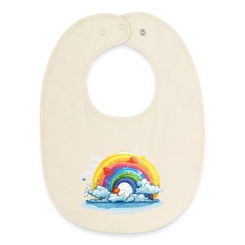 Rainbow Pride - Baby Organic Bib - soft Ecru - Front