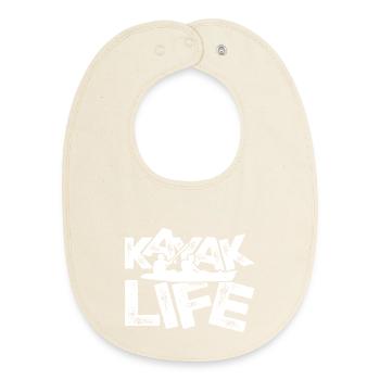 Duo de vie en kayak - Bavoir bébé bio - écru doux - Devant