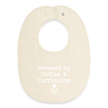 Powered by Coffee & Curriculum Kaffee Statement - Baby Organic Lätzchen - Natur - Vorne