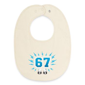 67 Six Seven - Cow's Hoof - Baby Organic Bib - soft Ecru - Front