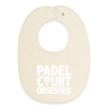 Passion obsédée par le padel court pour les athlètes - Bavoir bébé bio - écru doux - Devant