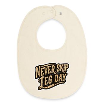 Gym Insider Bodybuilding Leg Day Joke Fitness - Baby Organic Bib - soft Ecru - Front