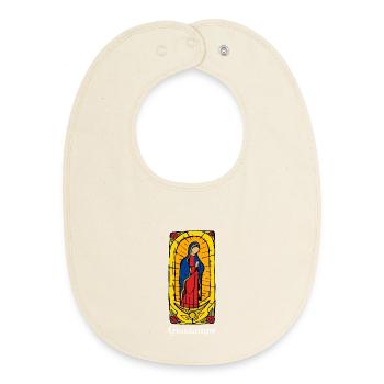 Guadeloupe (foncé) - Bavoir bébé bio - écru doux - Devant