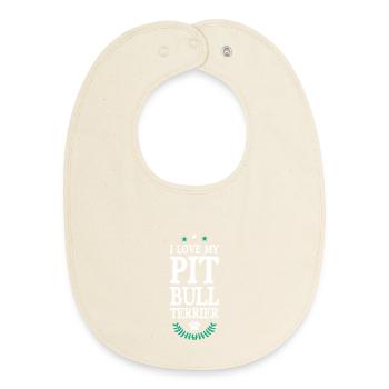 PIT_BULL_TERRIER - Baby Organic Bib - soft Ecru - Front