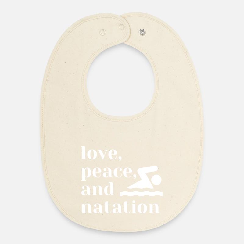 Natation humour - Bavoir bébé bio - écru doux