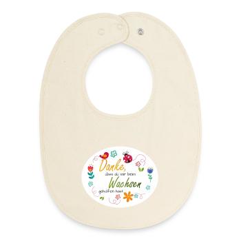 Dire adieu à la garderie - Merci - Fleurs colorées - Bavoir bébé bio - écru doux - Devant