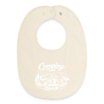 Camping Team Wagon - Baby Organic Bib - soft Ecru - Front