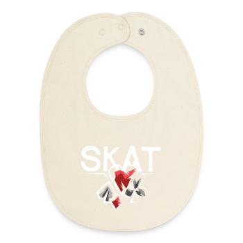 Jeu d’illustration de Skat Couleurs Jeu de pique de coeur - Bavoir bébé bio - écru doux - Devant
