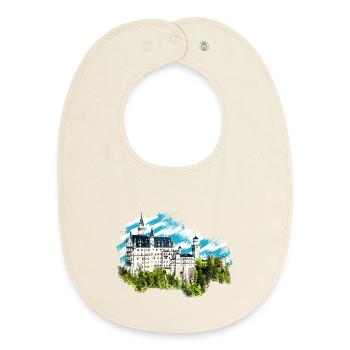 Château de Neuschwanstein - Bavoir bébé bio - écru doux - Devant