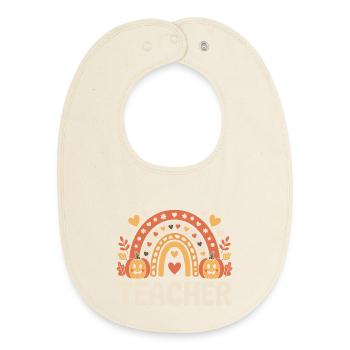 Herbstlicher Lehrer Regenbogen - Baby Organic Lätzchen - Natur - Vorne