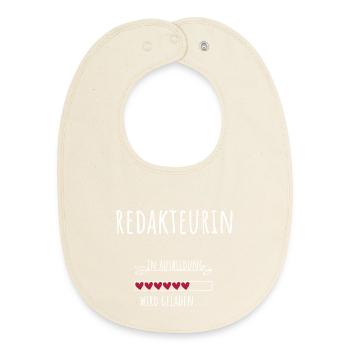 Journalism Student Profession Education Editor - Baby Organic Bib - soft Ecru - Front