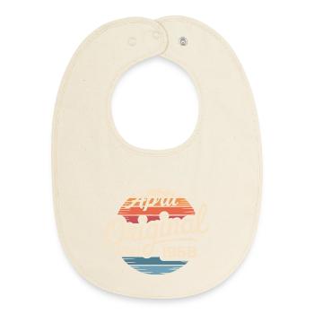 Born in april 1968 - 58th birthday april 1968 - Baby Organic Bib - soft Ecru - Front