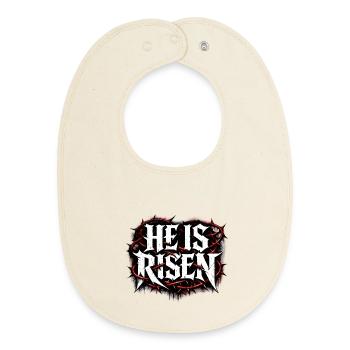 he is risen streetwear vintage - Baby Organic Bib - soft Ecru - Front