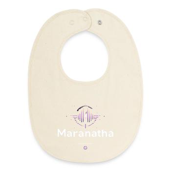 Maranatha Worship Wave - Baby Organic Bib - soft Ecru - Front
