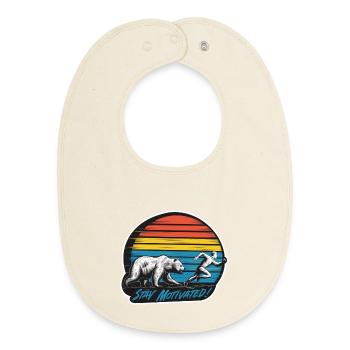 Stay Motivated - Baby Organic Bib - soft Ecru - Front