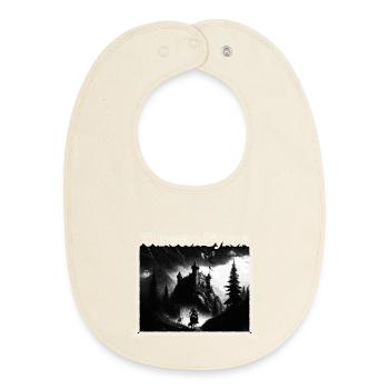 Dungeon Synth - Baby Organic Bib - soft Ecru - Front