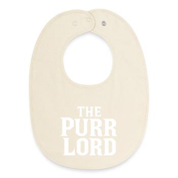 La typographie de la Mafia Purr Lord Bold - Bavoir bébé bio - écru doux - Devant