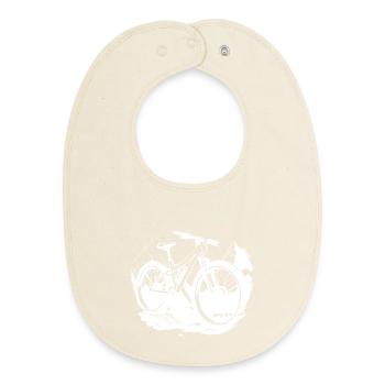 Mountain Bike Graphics - Baby Organic Bib - soft Ecru - Front