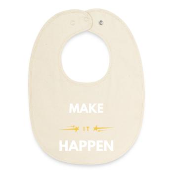 Mach es möglich – minimales motivierendes Zitat - Baby Organic Lätzchen - Natur - Vorne